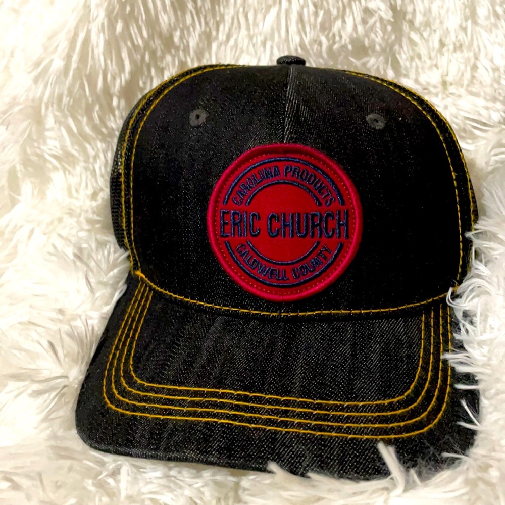 Eric Church Snap Back Trucker Hat-Dark Jean Color Unisex